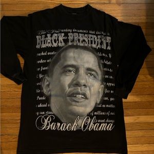 🔥Barack Obama President Long Sleeve T-Shirt Mens 2XL 2008🔥
